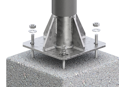 Poste tubular 9 metros galvanizado - Imagen 4